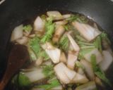 昼食　鶏もも肉照り焼きと白菜たっぷりの丼作り方7写真