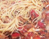 サバ缶☆サバと舞茸のパスタ☆トマトソース作り方6写真