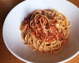 サバ缶☆サバと舞茸のパスタ☆トマトソース作り方7写真