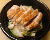 朝　鶏もも肉照り焼きと白菜のトースト　昼作り方1写真