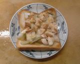 朝　鶏もも肉照り焼きと白菜のトースト　昼作り方3写真
