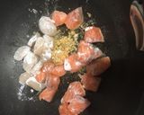 サーモン帆立アスパラの塩にんにく炒め★作り方6写真