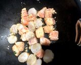 サーモン帆立アスパラの塩にんにく炒め★作り方7写真