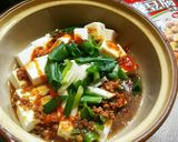 お一人様　レンチン　土鍋で麻婆豆腐作り方1写真