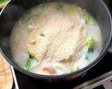 白菜とベーコンのクリームシチュー＋あさり作り方15写真