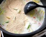 白菜とベーコンのクリームシチュー＋あさり作り方16写真