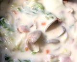 白菜とベーコンのクリームシチュー＋あさり作り方20写真