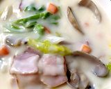 白菜とベーコンのクリームシチュー＋あさり作り方22写真