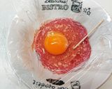 レンチン♪ハムエッグ作り方1写真