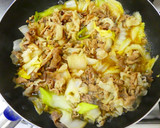 豚こま･白菜･白ねぎ★すき焼き風煮。作り方7写真