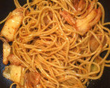 キムチとエビの韓国風焼きそば作り方3写真