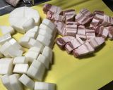 圧力鍋　大根とバラ肉で簡単煮物作り方1写真