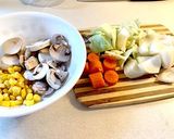 野菜たっぷりたまごスープ♫作り方1写真
