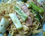 ✿ﾚﾝｼﾞでﾁﾝのねぎﾍﾞｰ麺✿作り方4写真