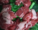 ほうれん草、牛肉のサクサク醤油作り方1写真