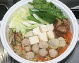簡単☆乾燥きのこ＆野菜で赤味噌ちゃんこ鍋作り方22写真