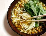 なめこと鶏ひき肉のカレーにゃ〜めん作り方6写真
