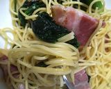 超簡単、ほうれん草ベーコンパスタ作り方6写真
