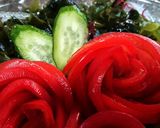 トマトの柊と海藻のクリスマスリースサラダ作り方14写真