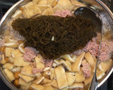 シーチキンと油揚げと白菜と茸の卵とじ作り方2写真