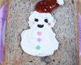 クリスマス♪ホイップトースト。スノーマン作り方3写真