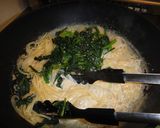ほうれん草の胡麻和えクリームパスタ作り方4写真