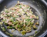 簡単！小松菜のベーコン卵炒め☆ソース風味作り方4写真