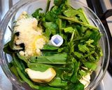 ルッコラ ジェノベーゼ風 生ハムパスタ作り方1写真