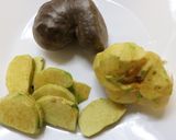 宇宙芋しめじ厚揚げ長ねぎのカレー風味炒め作り方1写真