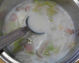 簡単朝昼　白菜たっぷりシチュー雑炊作り方4写真