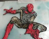 スパイダーマン ケーキ作り方6写真
