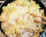 白菜と豚バラ肉の重ね蒸し鍋作り方6写真