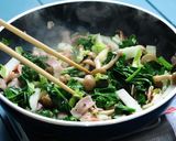 ほうれん草ベーコンのホットシーザーサラダ作り方3写真