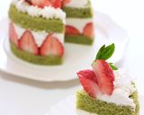 クリスマスカラーの抹茶フレジェ作り方20写真