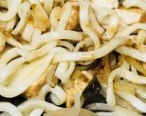 さっぱりポン酢風味の厚揚げ焼きうどん作り方4写真