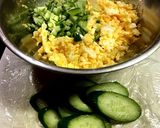 卵と千切りキャベツの菜の花サラダ♫作り方1写真