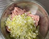 白ネギのひき肉詰め焼き作り方3写真