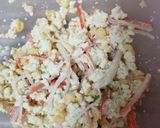 簡単♪カニカマ揚げ玉入りほうれん草白和え作り方2写真