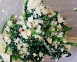 簡単♪カニカマ揚げ玉入りほうれん草白和え作り方3写真
