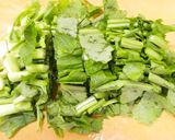 レンジ5分！かぶの葉と油揚げの煮物作り方1写真