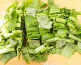 レンジ5分！かぶの葉と油揚げの煮物作り方1写真
