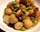 簡単!冷凍里芋と鶏もも肉の煮物作り方5写真