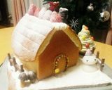 クリスマスケーキ組立簡単お菓子の家作り方17写真