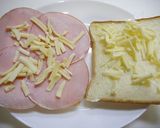 簡単！ピザ用チーズとハムのサンドイッチ作り方1写真