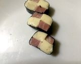 和モダン♪市松模様のハムチーズ海苔巻き♪作り方1写真
