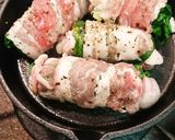ちぢみほうれん草豚バラ巻き作り方3写真