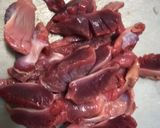 屋台味 砂肝とキャベツソース炒め作り方1写真