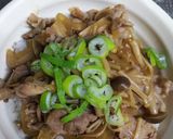 シャキシャキきのこ豚肉丼作り方4写真