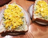 チーズ入りふわふわたまごのオープンサンド作り方9写真