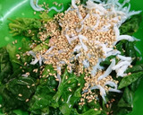ちぢみほうれん草としらす和え作り方1写真